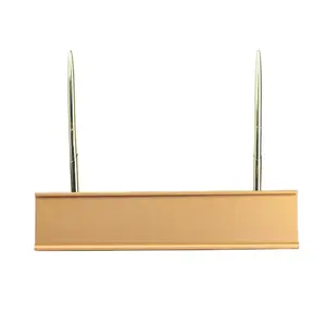Алюминиевая настольная табличка с двойным золотым металлическим держателем ручки