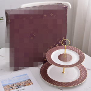 Horse Pattern Three-layer Ceramic Fruit Tray New Year Dining <b>Table</b> Snack Storage Tray Candy and Nut Tray - Product Image 6