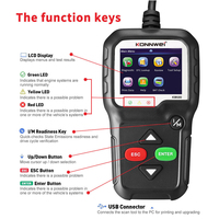 Herramienta de Diagnóstico Automotriz KONNWEI KW680 OBDII EOBD, Lector de Luz de Advertencia del Motor con Comprobación de Listo para I/M y Actualización Gratuita