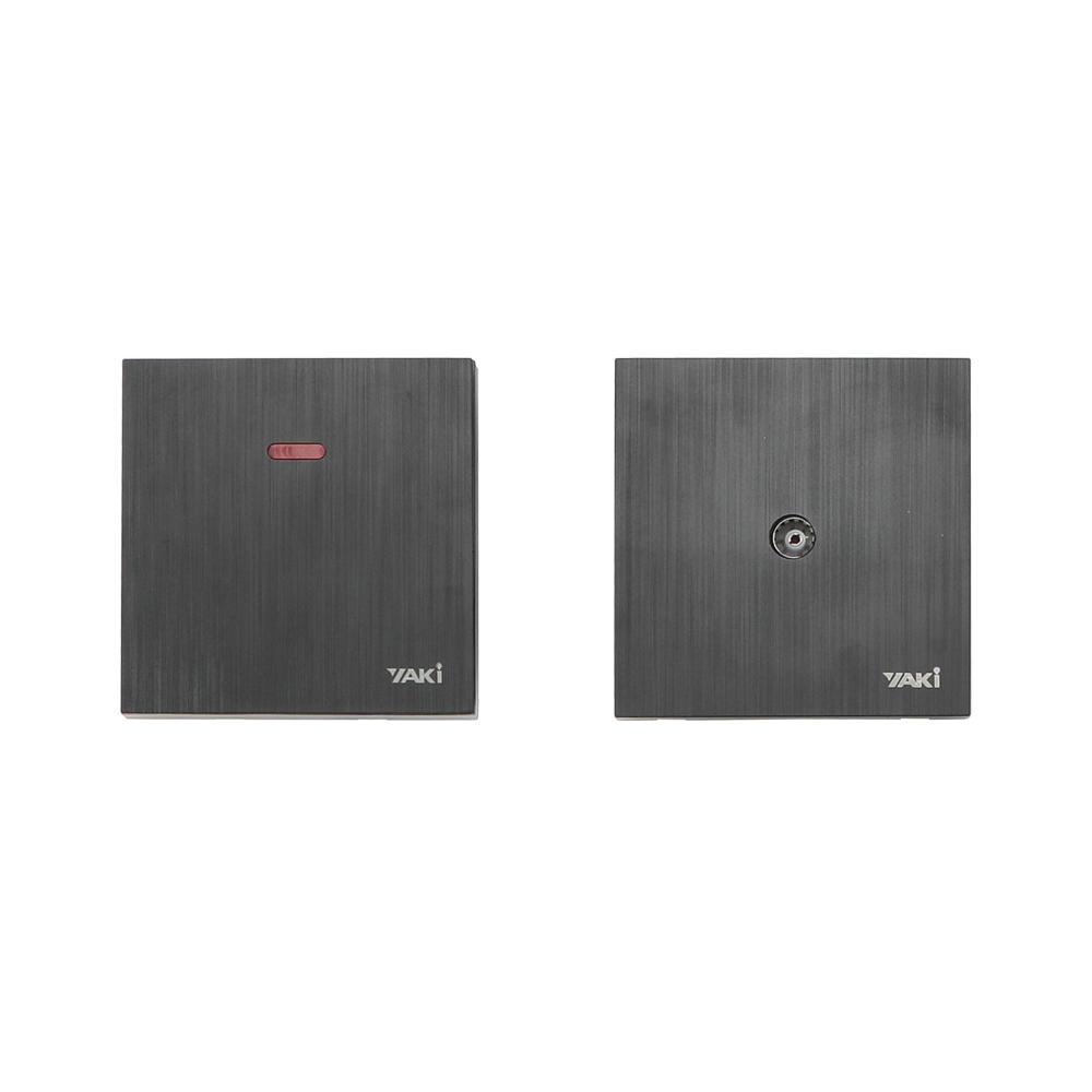 Yaki Pure Black Universal South African Double-Connected Switch
