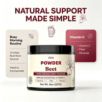 Poudre de racine de betterave pour smoothies, superaliment pour stimuler l'endurance et la récupération, poudre de racine de betterave pure