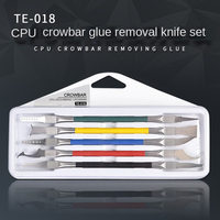 5 en 1 Double tête double usage BGA CPU enlèvement de colle lame de démontage en métal couteau indiscrets pour iPhone réparation pied de biche outil