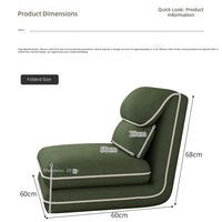 Sofá Cama Plegable Moderno de Corduroy, Asiento Reclinable Ajustable, Sillón Convertible para Sala de Estar y Uso Doméstico
