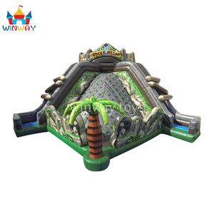 Parcours d'obstacles gonflable Rocky Island avec logo personnalisé imprimé sur matériau PVC 32x32x22 pieds, couleur personnalisée pour un jeu amusant et actif - Product Image 2