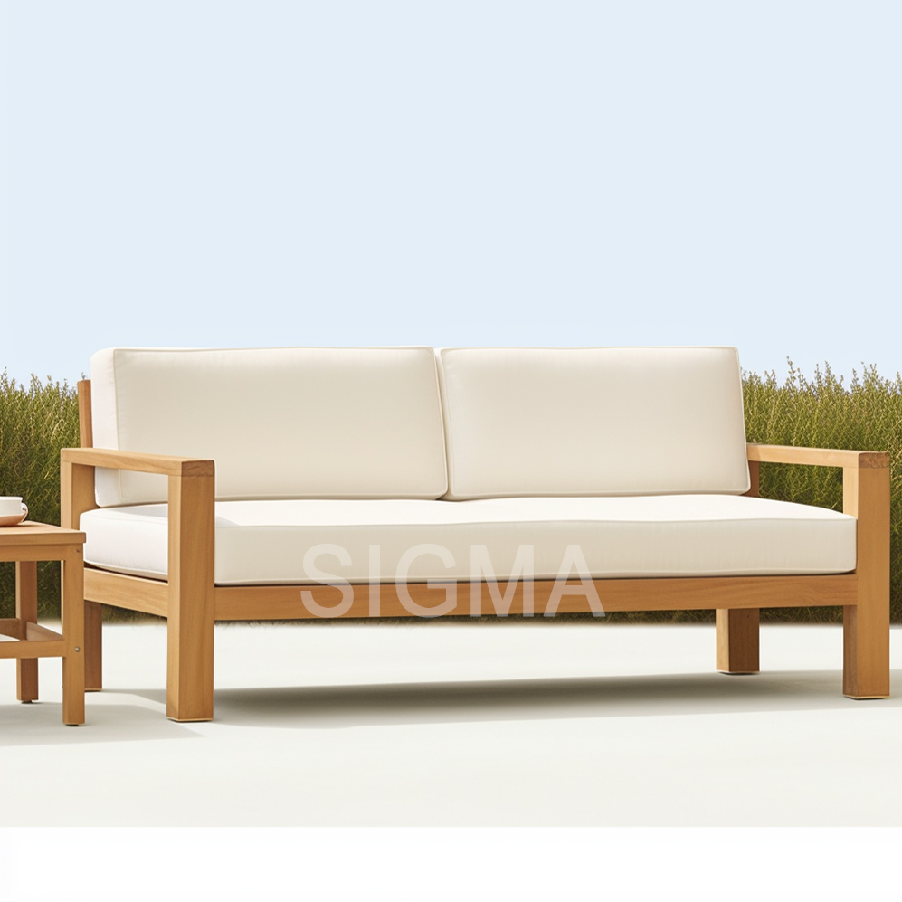 2025 New Design Luxury Modern Garden Sofa Set Outdoor Patio Furniture Teak Solid Wood Teslin Hotels Villas Parks