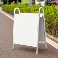 Cadre extérieur élégant en acier enduit de poudre pliable double face au sol présentoir publicitaire debout panneau imprimé UV