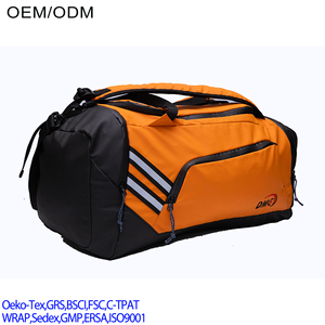 Venta al por mayor de diseño personalizado deportes al aire libre viajes Pu cuero bolsas de lona mochila con compartimento para zapatos - Product Image 2