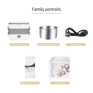 Lonchera Eléctrica Multiusos <span class=keywords><strong>de</strong></span> <span class=keywords><strong>Acero</strong></span> <span class=keywords><strong>Inoxidable</strong></span>, Puede Calentar Arroz y Cocinar - Product Image 2