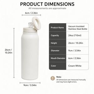 Custom 24Oz <b>Portable</b> <b>Vacuum</b> Flask Sports Travel Magnet Thermos Water Bottle With Magnetic Phone Holder Straw Lid - Product Image 2