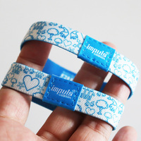 Bracelets élastiques en polyester écologiques personnalisés de luxe Kofei, étiquettes tissées NFC RFID, transfert thermique sur tissu
