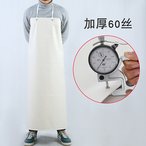 Delantal impermeable de goma blanca engrosada, 115x90cm, para trabajo en la cocina, resistente a ácidos y álcalis, para hombres y mujeres - Product Image 3
