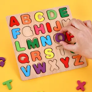 Ucuz biliş öğrenme numarası mektup 3d komik çocuklar ahşap bilmecenin eşleştirme kurulu çocuk erken eğitim bulmaca oyuncaklar
