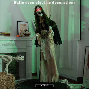 Decoración Animada de Bruja Bebé con Ojos Brillantes y Movimiento, de Inducción Eléctrica, para Halloween - Product Image 1