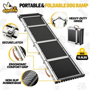 Rampe pour chien extra longue 2025, 71 pouces, design pliable réglable, surface antidérapante, capacité de 330 lb pour voitures, accessoires pour animaux de compagnie - Product Image 1