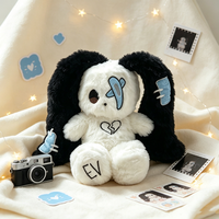 Peluche Lapin Personnalisée à Oreilles Longues Brodé, Motif Cœur Brisé, Jouet en Peluche sur Mesure, Animal en Peluche de Créateur
