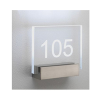 Plaques de porte lumineuses en acrylique personnalisées, signes de bord lumineuses, modernes, pour maison, numéros