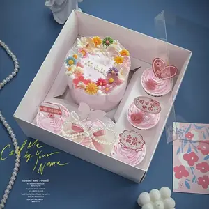 Cup Cake Box Custom Logo Size Paper Folding Wedding Party Transparent Cake Packaging Cupcake Boxes Cake Box with Window