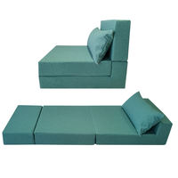 Canapé-lit pliable à trois volets pour étudiants en orthopédie King Size avec mousse à mémoire de forme et couverture en polyester Mobilier scolaire pour la maison