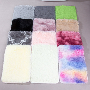 Tapis de bain de luxe en peluche de couleur unie, rectangulaire, antidérapant, en fibre de polyester épaisse, pour salle de bain, chambre à coucher, salon - Product Image 2