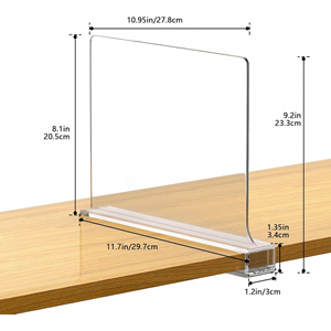 4pcs Séparateurs d'étagères en acrylique transparent Séparateur d'étagères pour placard en bois - Product Image 3