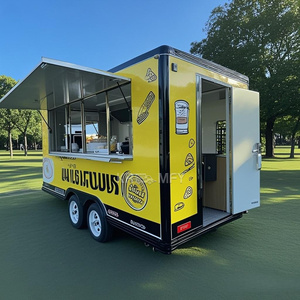Remorque de vente de crème glacée entièrement équipée, cuisine mobile, chariot de restauration rapide en fibre de verre avec chariot de rue - Product Image 4