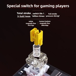 Clavier de jeu filaire AJAZZ AK680 MAX blanc avec contour, effet <span class=keywords><strong>Hall</strong></span>, déclenchement rapide, interrupteur magnétique 8K - Product Image 6
