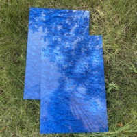 Plaque en acrylique moulé effet marbre bleu perle pour enseignes, présentoirs de vente au détail et environnements professionnels, compatible avec la découpe laser