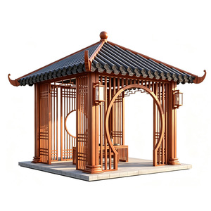 Gazebo de Estilo Chino de Cuatro Esquinas, de Aleación de Aluminio, Personalizado, para Jardín o Patio Exterior - Product Image 1