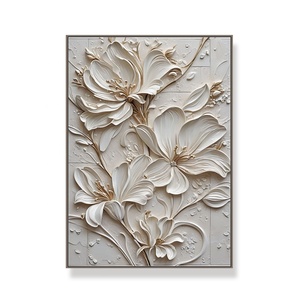 Peinture murale moderne personnalisée, peinture florale abstraite, toile épaisse texturée, peinture à l'huile pour la décoration du salon - Product Image 1