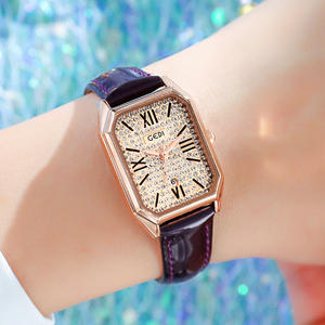 Nouvelle montre pour femme, montre à quartz rectangulaire haut de gamme avec design entièrement serti de diamants - Product Image 4