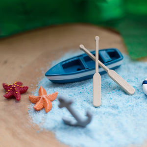 Paisaje marino de verano, adornos de barco, estrella de mar, paraguas, silla salvavidas, modelo de silla en miniatura, decoración de terrario artesanal - Product Image 6