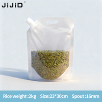 Pochette transparente alimentaire JIJID avec bec verseur et poignée, réutilisable, anti-fuite, pour le stockage des céréales, du riz et des haricots