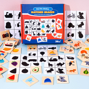 NewMontessori Wooden Children's Buildings <strong>Shadow</strong> Matching Puzzle Game Cartoon <strong>Toy</strong> Playing Early Education Intellectual - Product Image 1