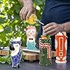 Lot de 4 mugs à cocktail en céramique isolés, peints à la main, style Tiki Hawaïen USA, compatibles lave-vaisselle et micro-ondes, pour boissons tropicales et piscine