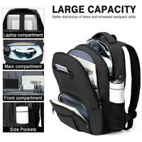 Sac à dos pour ordinateur portable de 15 pouces à grande capacité pour homme avec logo personnalisé, adapté aux déplacements professionnels, résistant à l'eau, pour les voyages de loisirs