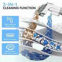 Aspirateur électrique professionnel 3-en-1 compact et portable pour nettoyage à sec et humide, idéal pour la maison, la voiture, les tapis, les sols et les tissus (canapés, etc.)