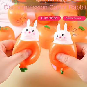 Carrot Rabbit Squeeze Cup <b>Plastic</b> Music <b>Net</b> Decompression Toy Pinch Vent Artifact Trick Gadget - Product Image 2