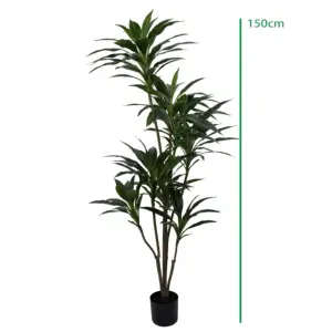 Plantas de plástico artificial simuladas para decoração de bonsai, árvore realista de caqui, castanho e dinheiro, 216 folhas e 180 cm, Pachira macrocarpa