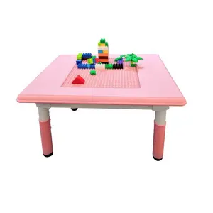 Bloc de construction table briques lego enfants meubles maternelle enfants en plastique jouer jouet intérieur avec hauteur réglable