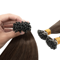 Extensions de cheveux humains Remy russes à kératine double épaisseur à pointe plate Qingdao HAOHAO