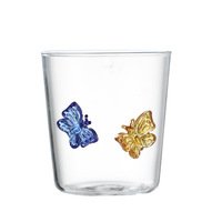 Tasse d'eau en verre de restaurant de conception coréenne 3D personnalisée