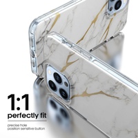 Desainer Logo Kustom Casing Ponsel Bening TPU IML IMD Cetak Marmer Dicat Bunga Warna-warni Casing Ponsel untuk iPhone 12 13 14