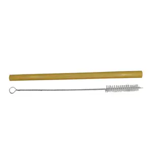 Paille et brosse pour Smoothie à boire, LOGO personnalisé, réutilisable, 100% naturel, bambou organique, biodégradables