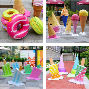 Escultura de Helado Gigante de Resina para Decoración de Exteriores, Estatua de Postre de Fibra de Vidrio para Decoración de Verano - Product Image 6