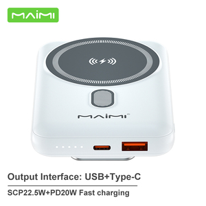 <span class=keywords><strong>Batterie</strong></span> <span class=keywords><strong>externe</strong></span> magnétique sans fil 15W à charge rapide avec support de téléphone, chargeur portable PD 20W USB C pour <span class=keywords><strong>iPhone</strong></span> - Product Image 3