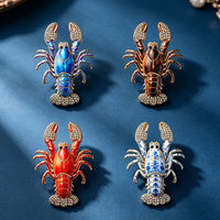 Broche personnalisée en métal avec fermoir mousqueton, émail et strass, pour revers
