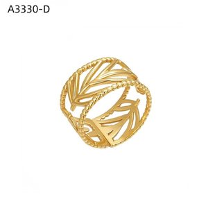 Amy Amy Fashion <b>Ring</b> A3330 Stainless Steel Plant Pattern <b>Cocktail</b> <b>Ring</b> For Women Modern Daily Wear Gift Jewelry - Product Image 2