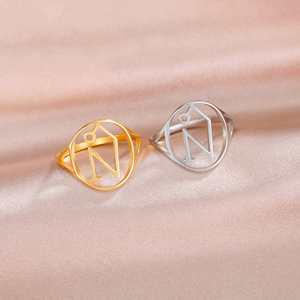 Uriel Arcángel símbolo anillo esotérico glifo religioso talismán anillo de acero inoxidable boda banda minimalismo joyería - Product Image 3