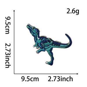 Patch brodé dinosaure de dessin animé T-Rex Jurassic World, applique Triceratops thermocollante pour vêtements d'enfants, sacs et décoration DIY - Product Image 2