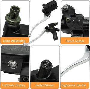 Palanca de Embrague y Cilindro Maestro de Freno Izquierdo y Derecho Plateado y Negro para Honda VT600 VT750 VT1100 VT1300 VTX1300 VF750 Cromado - Product Image 6